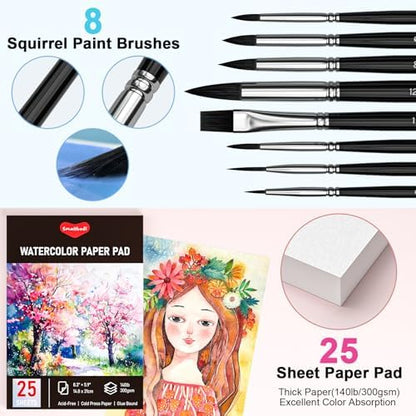 Smallbudi All in One Watercolor Paint Set 168 Colors with Portable Box - Image 5