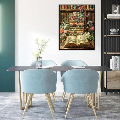 Books Paint by Numbers Kit for Adults, DIY Oil Painting Canvas 16x20inch - Image 5