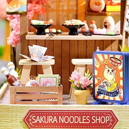 Lannso DIY Dollhouse Miniature Kit, Doll House Kit with Dust Proof Cover, Mini Handmade Wooden Dollhouse Toys for Adult Gift(QT41) - Image 4