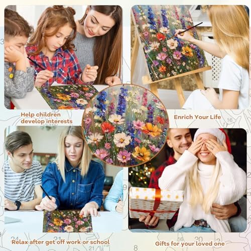 Pxzcrypha Wild Flowers Paint by Numbers Kit for Adults 16X20inch - Image 6
