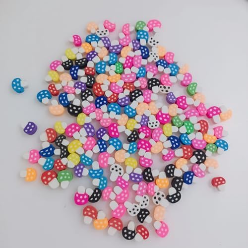 100pcs Mixed Polymer Clay Spacer Beads for Women Jewelry Making DIY Bracelet Necklace Hair Clip Accessories (Mushroom) - Image 5