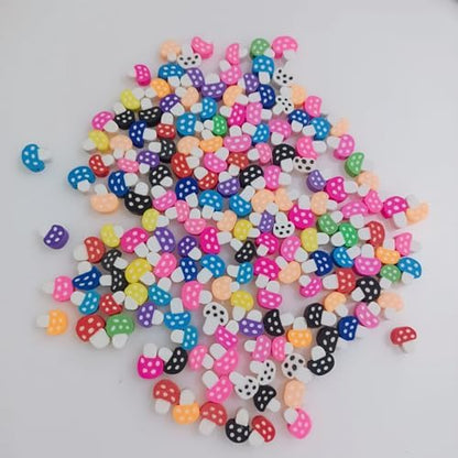 100pcs Mixed Polymer Clay Spacer Beads for Women Jewelry Making DIY Bracelet Necklace Hair Clip Accessories (Mushroom) - Image 5