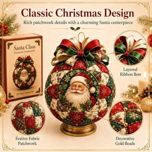 SellQuick Christmas Classics Patchwork Ornament DIY Kit，B+D - Image 4