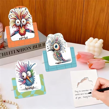 6 pack 3D Bird Diamond Painting Greeting Cards Kit, Animal Diamond Art Birthday Cards with Envelopes,DIY Thank You Card Making Craft for Adults,Handmade Greeting Card Supplies Gift Idea (Bird) - Image 5