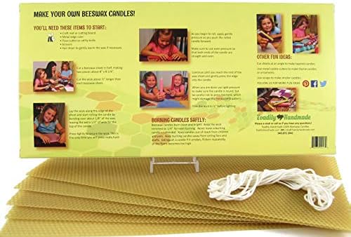 Make Your Own Beeswax Candle Starter Kit - Includes 5 Full Size 100% Beeswax Honeycomb Sheets in Natural and Approx. 6 Yards of Cotton Wick. Each Sheet Measures Approx. 8" x 16 1/4". - Image 2