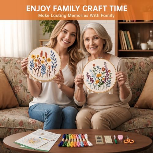 CYANFOUR 5 Pack Beginner Embroidery Kit for Adults with Video & Instruction - Image 5