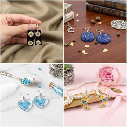 Resin Earring Molds, 5 PCS Epoxy-Resin Jewelry Mold Silicone Jewelry Pendant Mold Dangle Drop Earrings Resin Casting Molds with Built-in Holes for Earrings, Necklace, Pendants, Keychains Making - Image 6