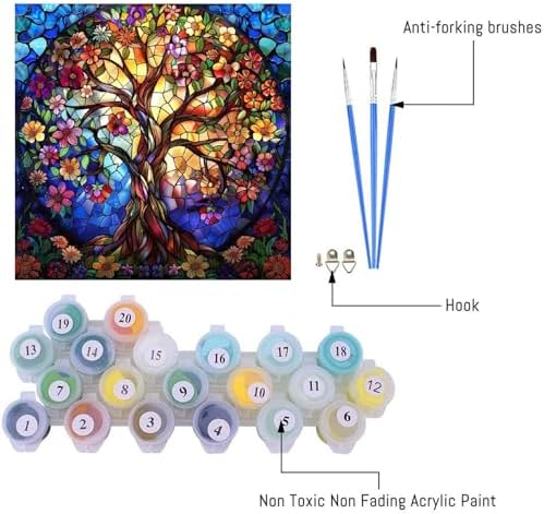 VIGEGU Tree of Life Paint by Numbers Kit for Adults Beginner with Framed - Image 5