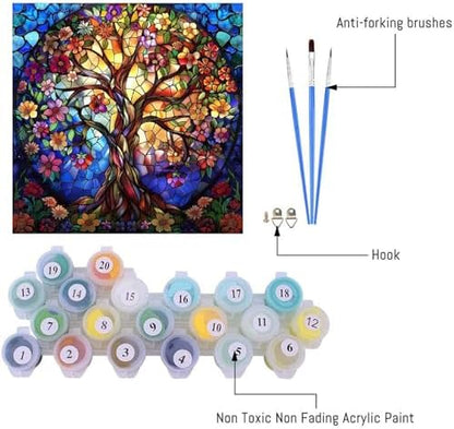 VIGEGU Tree of Life Paint by Numbers Kit for Adults Beginner with Framed - Image 5