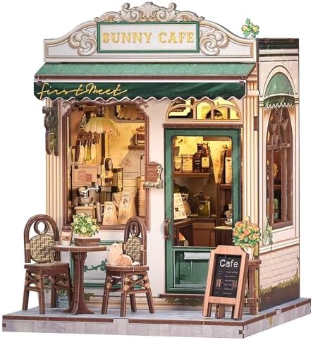CUTEBEE Book Nook Kit DIY Miniature House Coffee Shop Dollhouse Kit by CUTEBEE