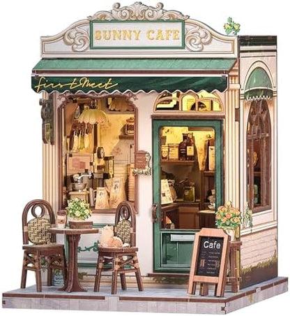 CUTEBEE Book Nook Kit DIY Miniature House Coffee Shop Dollhouse Kit by CUTEBEE