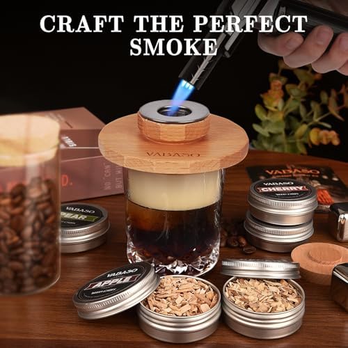 18PCS Whiskey Smoker Kit with Torch - 6 Flavors of Wood Chips, 2 Glasses, Ice Molds - Cocktail Smoker Kit, Old Fashioned Smoker Kit, Birthday Bourbon Whiskey Gifts for Men, Dad, Husband - Image 2