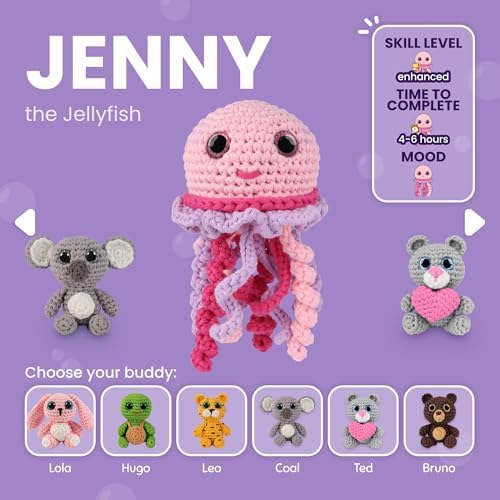 Cookie Box Crochet Kit for Beginners, Jellyfish Jenny - Image 3