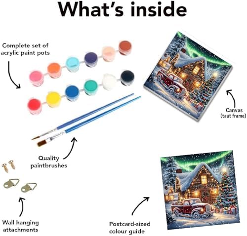4 pack Christmas Paint by Numbers Kit for Adults Beginner with framed - Image 6
