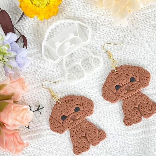 Xaekicr Poodle Dog Polymer Clay Cutters for Earrings – Cute Puppy Clay Cutters for Polymer Clay Jewelry Making – Animal Clay Earring Cutters and DIY Clay Tools – 1 Piece - Image 5