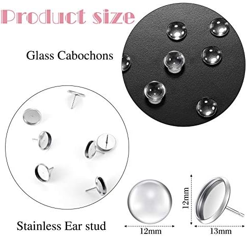 Hicarer 200 Pcs Sublimation Earrings Blanks Stud Earring Kit, Silver - Image 2