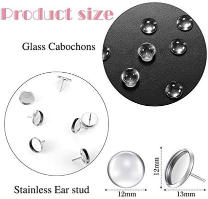 Hicarer 200 Pcs Sublimation Earrings Blanks Stud Earring Kit, Silver - Image 2
