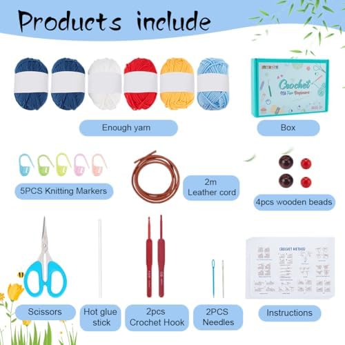 FREEBLOSS Crochet Kit for Beginners Mandala Pattern Crochet Bag Crochet Bag Starter Kit Square Crochet Tote Bag Set Knitting Kit with Step-by-Step Video Tutorials Adult Crafts Projects - Image 2