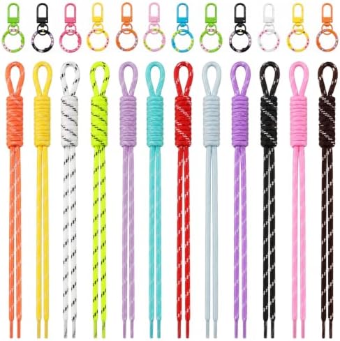 24 Pack Paracord Keychain Bag Charms, Rope Keychain by Unknown