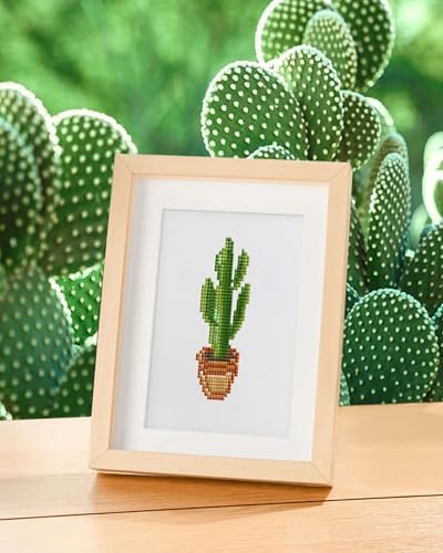 PeakLuv 12 Pcs Green Plants Diamond Painting Kits, Small Diamond Art Kits for Adults Beginners, 5D DIY Square Drill Diamond Dots, Quickly Finishable Mini Gem Art for Home Wall Desktop Decor, 6X7in - Image 5