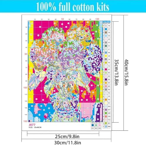 WUSARPLY Flower Stamped Cross Stitch Kits for Beginners Adults - Image 6