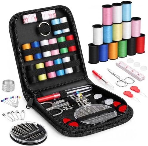 Coquimbo Sewing Kit Mini Travel, Dorm Room Essentials for Girls (Black, S) by Coquimbo