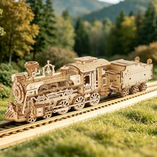 3D Wooden Puzzles for Adults, DIY Steam Train Model Building Kit - Image 7