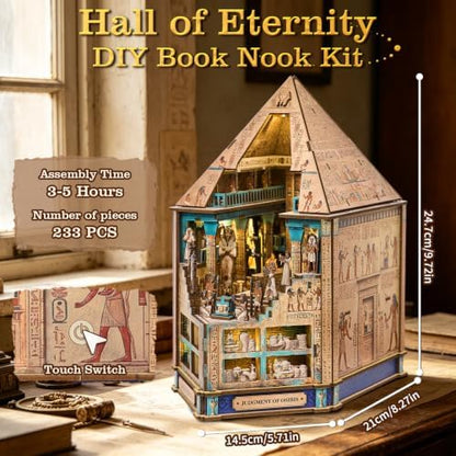 TOYQI Book Nook Kit for Adult, DIY Miniature Dollhouse Kit, Pyramids Model - Image 4