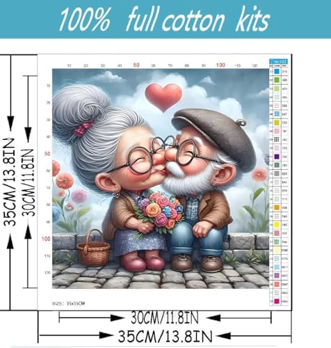 Grandparents Stamped Cross Stitch Kits for Beginners Adults, Dimensions Needlepoint Art Crafts,Counted Cross Stitch Kits Embroidery Kits for Beginners Adults for Home Decor 13.8X13.8inch - Image 2