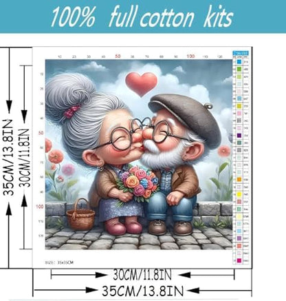 Grandparents Stamped Cross Stitch Kits for Beginners Adults, Dimensions Needlepoint Art Crafts,Counted Cross Stitch Kits Embroidery Kits for Beginners Adults for Home Decor 13.8X13.8inch - Image 2