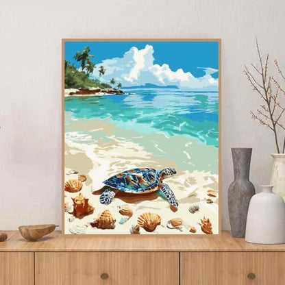 ZRIZQ Paint by Numbers Kit for Adults Beginner,Beach Landscape,16x20 - Image 3