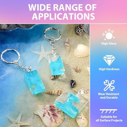 Pnente Crystal Clear Epoxy Resin Kit 16oz No Yellowing No Bubbles Resin Art - Image 5