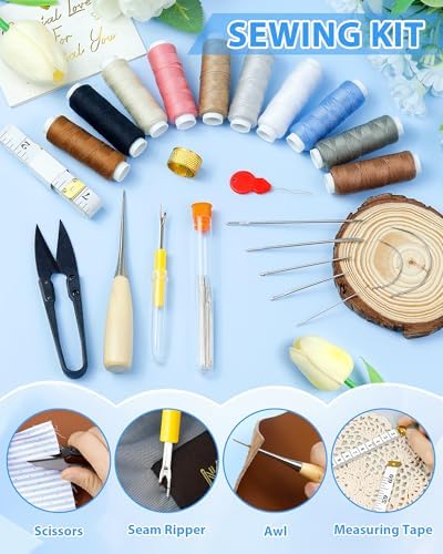 Upholstery Repair Sewing Kit, Heavy Duty Sewing Kit with Sewing Awl, 47PCS - Image 6