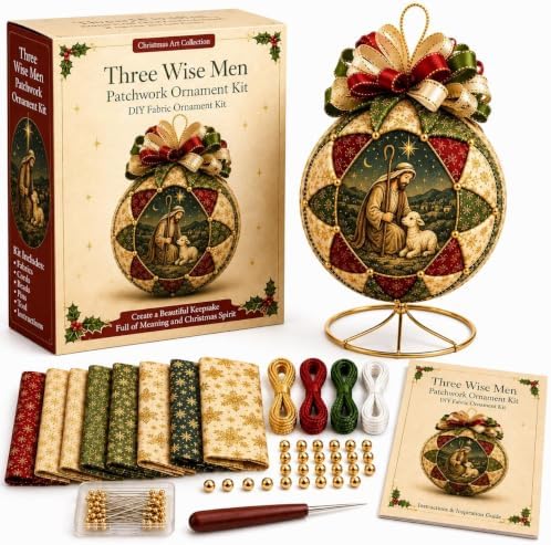 Christmas Nativity Patchwork Ornament DIY Kit, Handmade Quilted Fabric by Unknown