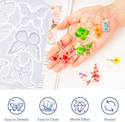 YODOYO Jewelry Resin Molds Kit Butterfly Earring Jewelry Making Mold - Image 3
