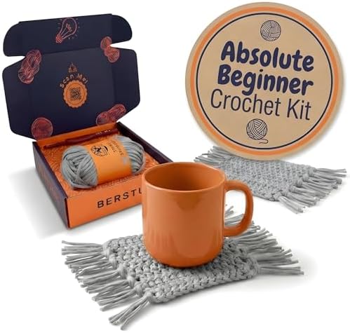 Absolute Beginner Crochet Kit for Adults, Level 1 Starter Kit with Videos by Berstuk-CreateArtEverybodyLoves