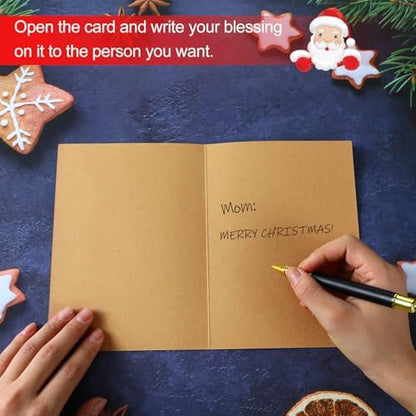 Dispowreath 48 Pcs DIY Christmas Card Making Kits with Envelopes DIY Christmas Craft Make Your Own Santa Claus Greeting Card Making Supplies for Holiday Xmas Party Decoration Favor - Image 5
