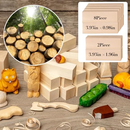 Wood Carving Kit with Basswood Carving Blocks, Wood Carving Tools Includes 3 Wood Carving Knives, 3 Detail Wood Carving Knife and 8 Wood Blocks, Whittling kit for Adult and Kids Beginners - Image 5