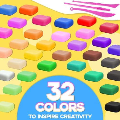 MuseLuxe Air Dry Clay - 32 Colors Modeling Clay Kit with 3 Sculpting Tools - Image 2