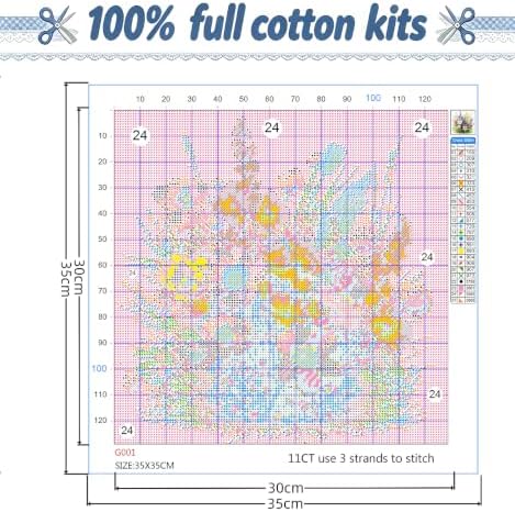 Flower Stamped Cross Stitch Kits for Adults Beginner Needlepoint Art Craft - Image 6