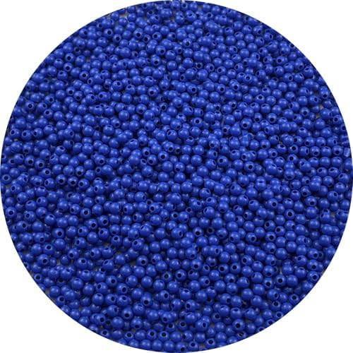2000pcs Acrylic Round Beads for Crafts 4mm Resin Candy Color Spacer Beads with Hole for Jewelry Making Sewing Crafts Decoration Necklaces Bracelets Earrings Supplies(Light Sapphire Blue) by Unknown