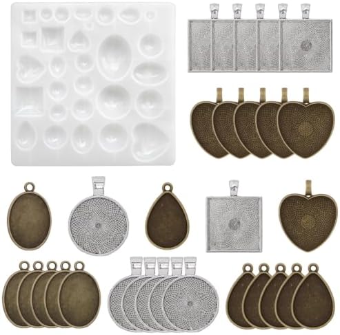 Resin Jewelry Making Kit with Mold Pendant Trays for DIY Crafts by Unknown
