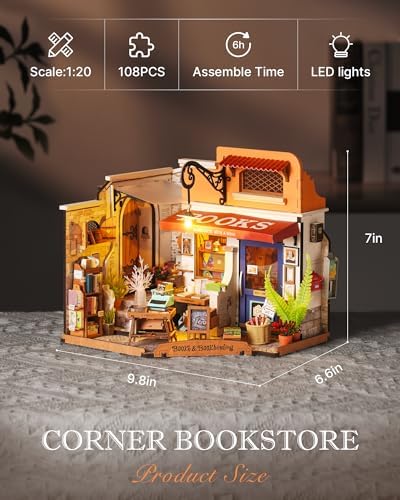 Rolife Bookstore DIY Miniature Dollhouse Kit Creative Gift for Adults - Image 5