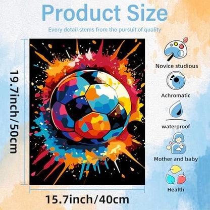 Paint by Numbers Kit for Adults Soccer Paint by Number for Adult Beginner - Image 3