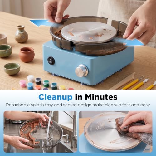 Sakerneo Mini Pottery Wheel for Kids,Beginners,Adults,complete pottery kit - Image 4
