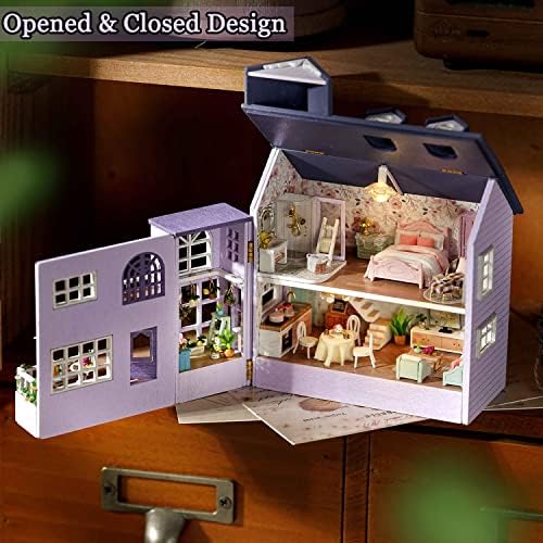 DIY Miniature House Kit with Furniture, Opened & Closed Mini Dollhouse - Image 2
