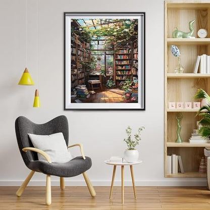 Bookshelf Paint by Number for Adult, Paint by Numbers for Adults Landscape - Image 5