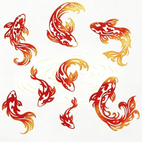 Koi Fishes Cutting Dies Making Die Cut Carbon Steel Die Cuts Stencils Blessing Card Scrapbooking Embossing Template Dies for Birthday Greeting Card Album Photo Decor by DELORIGIN