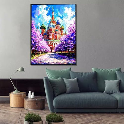 St. Basil's Cathedral Paint by Numbers Kit for Adults Landscape Paint by Numbers, DIY Acrylic Oil Painting Kits for Adults Beginners with Brushes, Hobbies for Women for Home Wall Decor 20x26 in 6-14 - Image 2