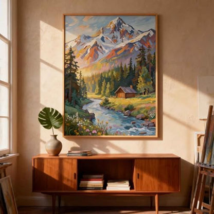 Amphol Paint by Number Kit for Adults Beginners - 16x20 Inch DIY Mountain Morn Paint by Numbers, Unframed Landscape Oil Painting Kit for Home Wall Decor, Stress Relief with Acrylic Paint Set - Image 2